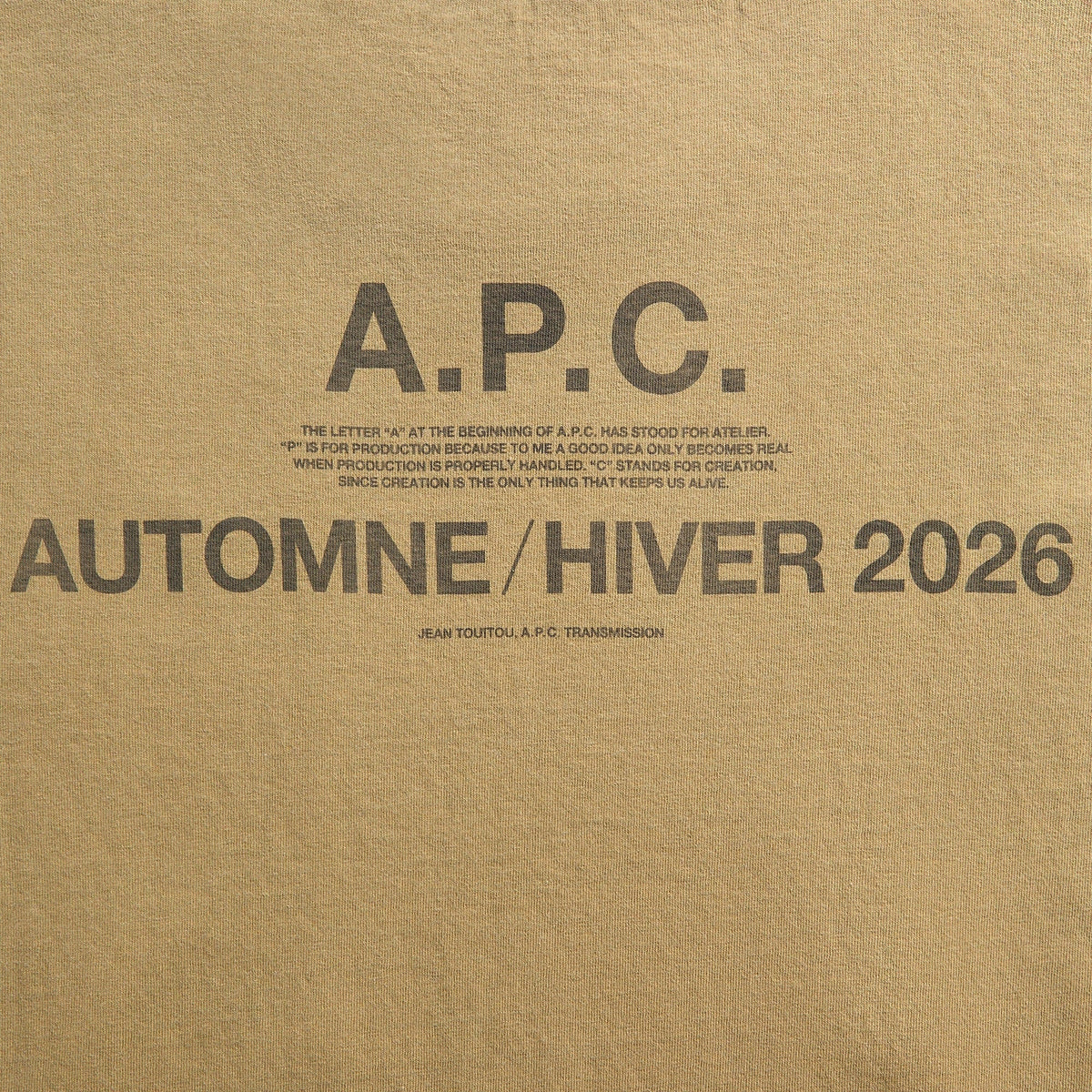 A.P.C. Autumn 26 Tee - Light Khaki