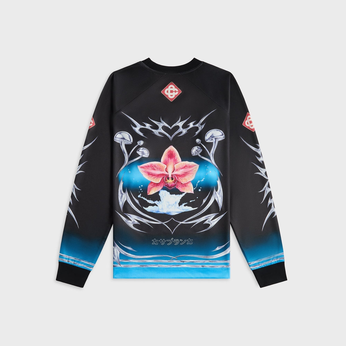 Casablanca Long Sleeve Football Tee - Black