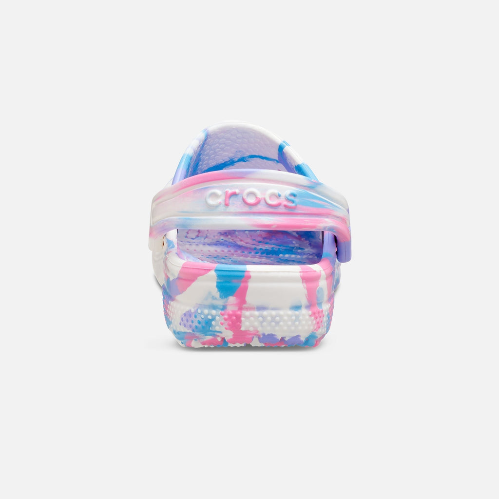 Crocs Kids Classic Marbled Clog - White / Pink