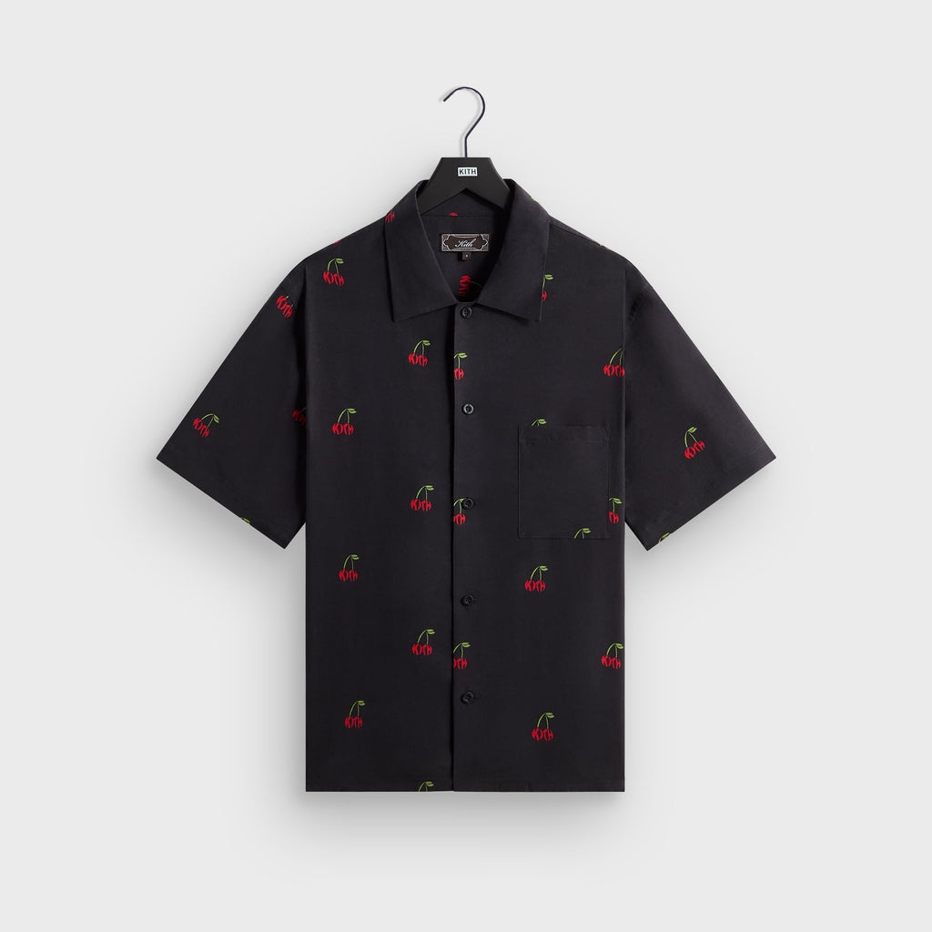 Kith Printed Cherry Cupro Linen Beckham Buttondown - Black