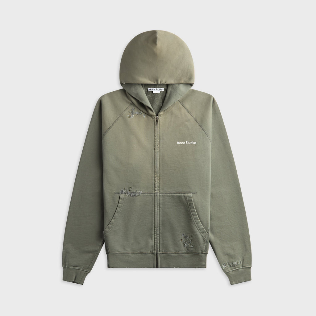 Acne Studios Mended Fleece Hoodie - Slate Grey