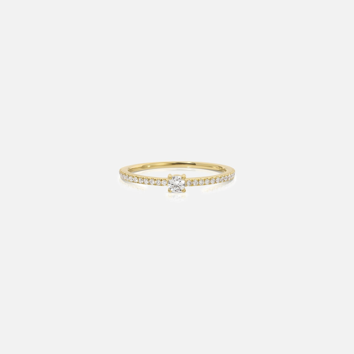 Isa Grutman Round Diamond Pave Ring 14K Gold - Gold