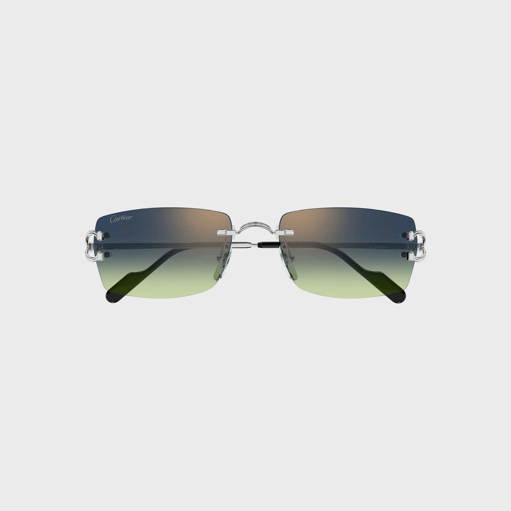 Cartier Decor C Sunglasses - Silver / Blue
