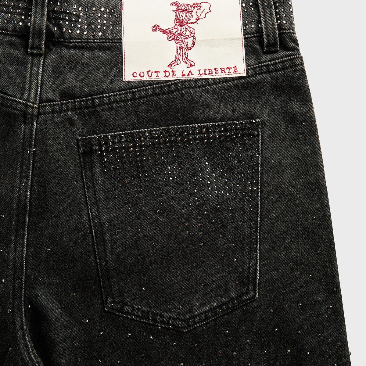 Coût De La Liberté Zander Crystal Rigid Denim Baggy Short - Sunfade Oz Black