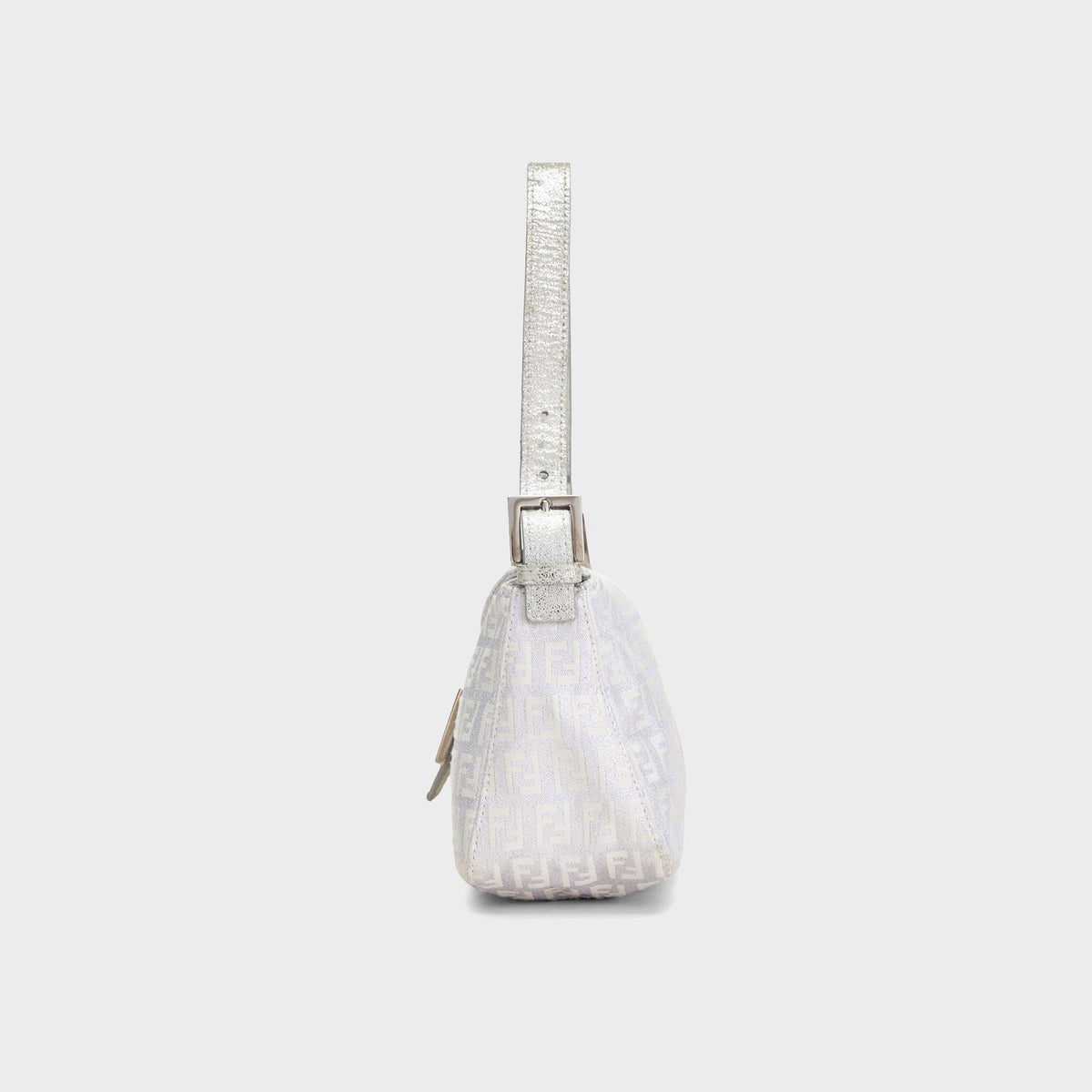 WGACA Fendi Zucchino Canvas Forever Baguette Bag - Silver