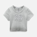 Alexander Wang Distressed Edge Rib Baby Tee - Grey