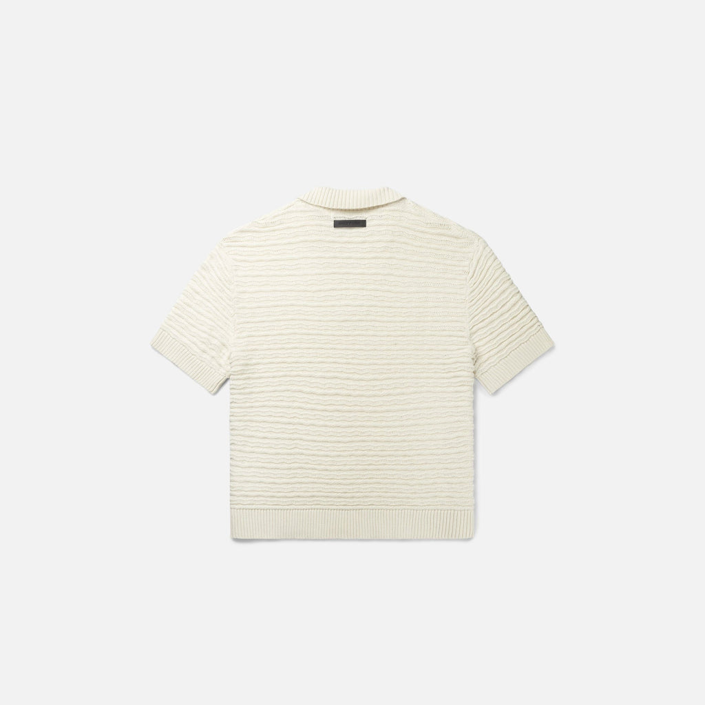 Daily Paper Jabir Knit Short Sleeve Polo - Frost White