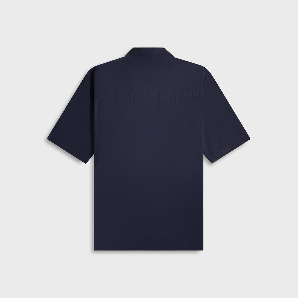 Tekla Poplin Pyjamas Short Sleeve Shirt - True Navy