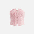 MISBHV Jacquard Canvas Monogram Corset Top - Bubblegum