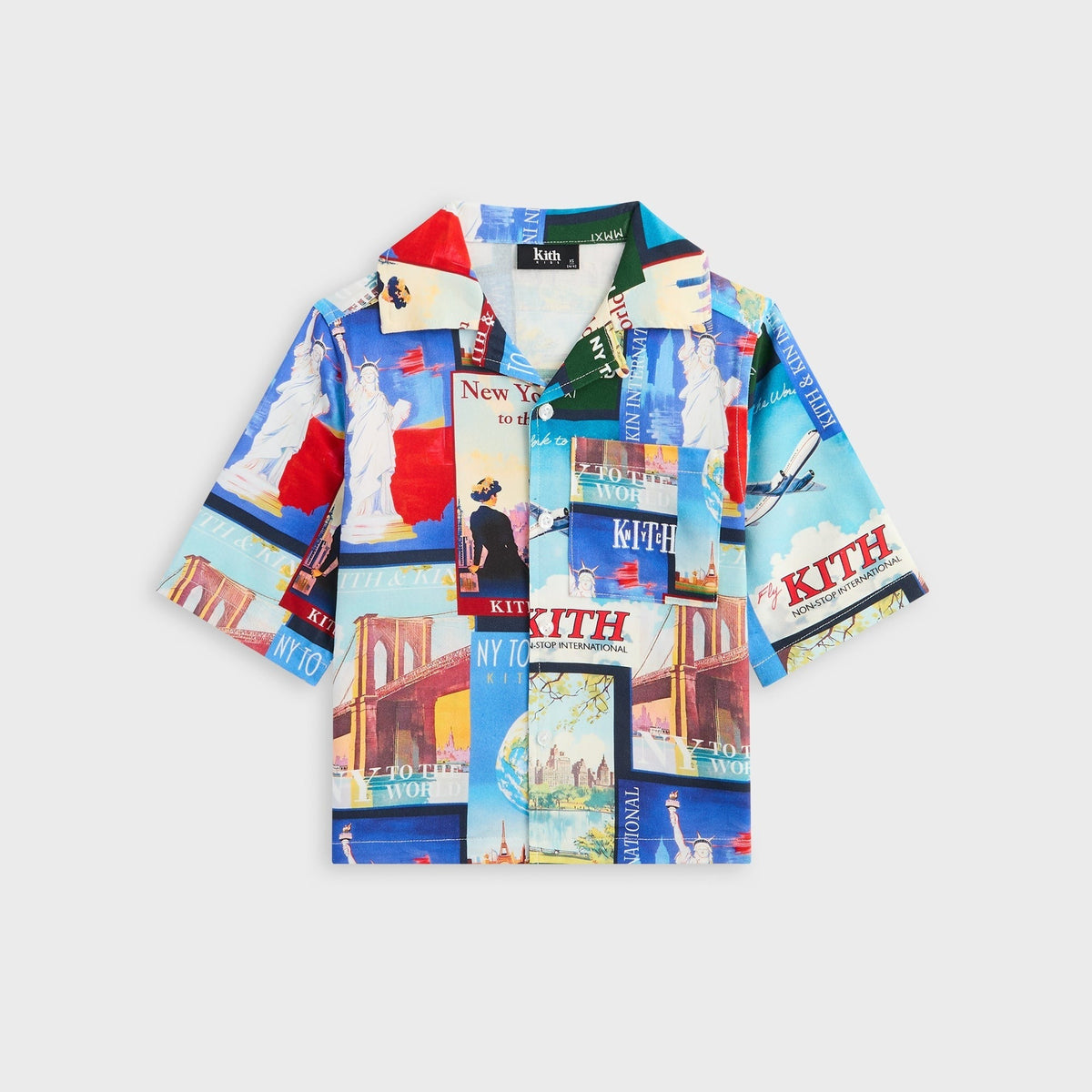 Kith Kids World Travel Printed Thompson Camp Shirt - Nocturnal