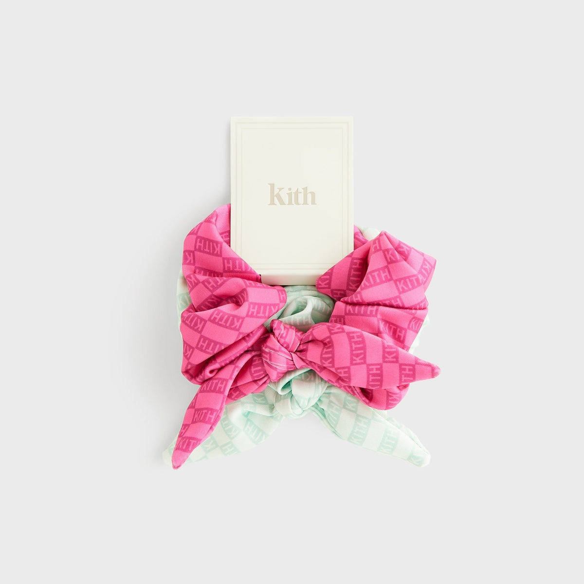 Kith Kids Set of 2 Printed Classic Logo Monogram Scrunchie - Multi