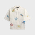 NAHMIAS Super Bloom Cropped Short Sleeve Shirt - White