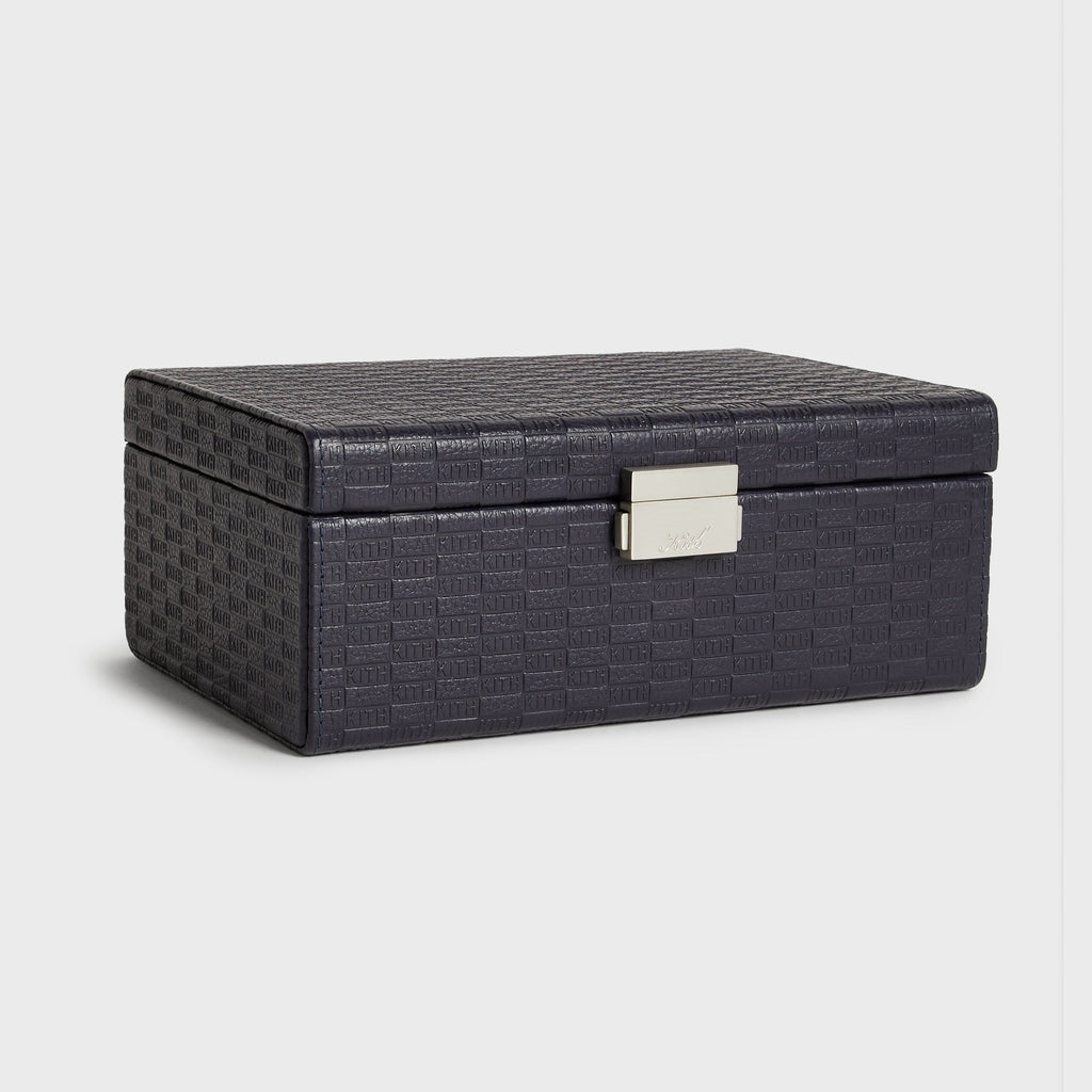 Kith Monogram Tumbled Saffiano Leather Watch Box - Ink