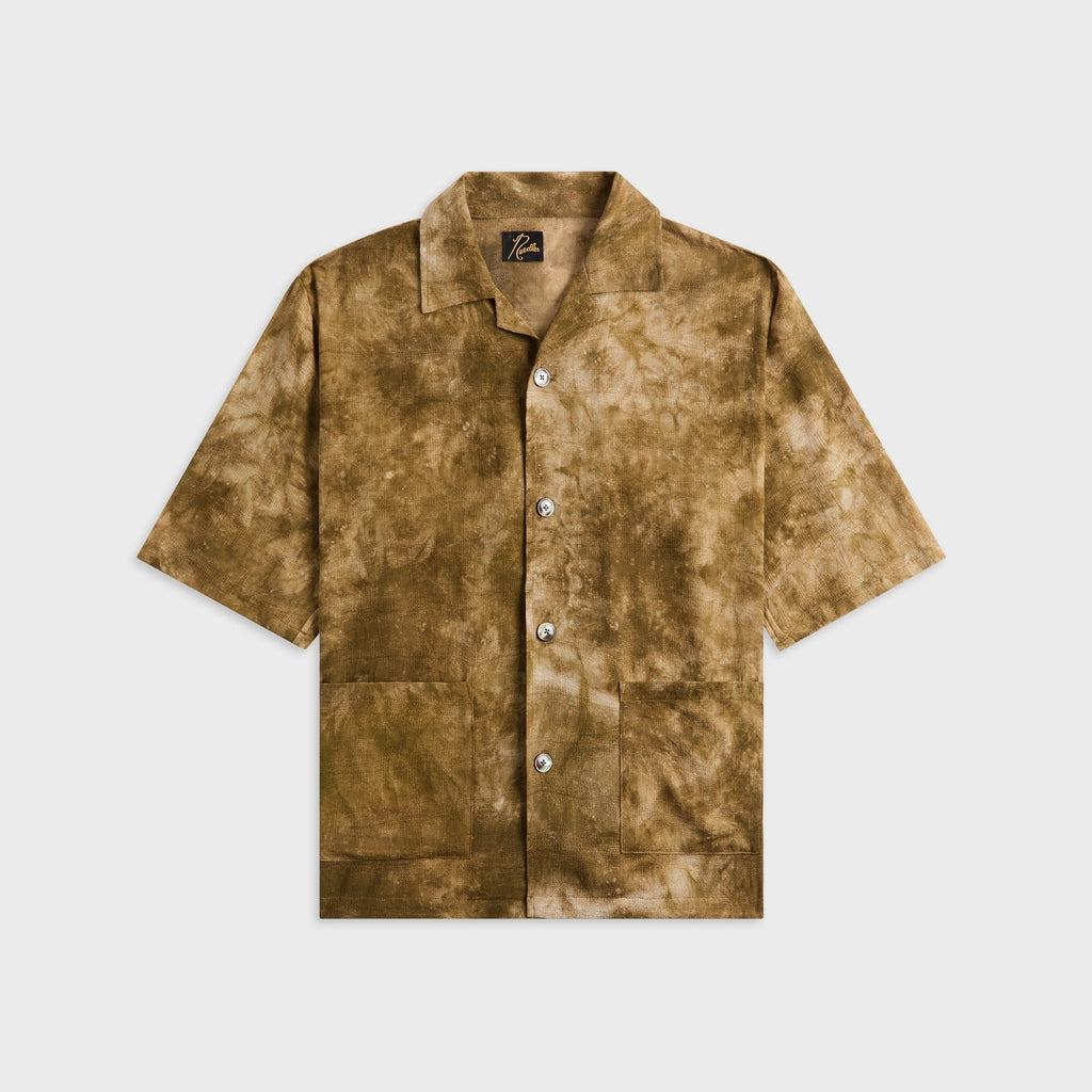 Needles Cabana Mesh Jacquard Uneven Dye Shirt - Olive