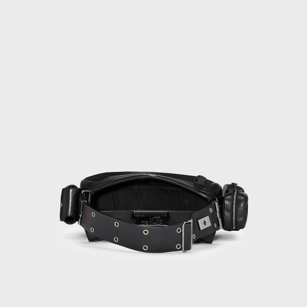 WGACA Dior Leather Street Chic Columbus Shoulder Bag - Black