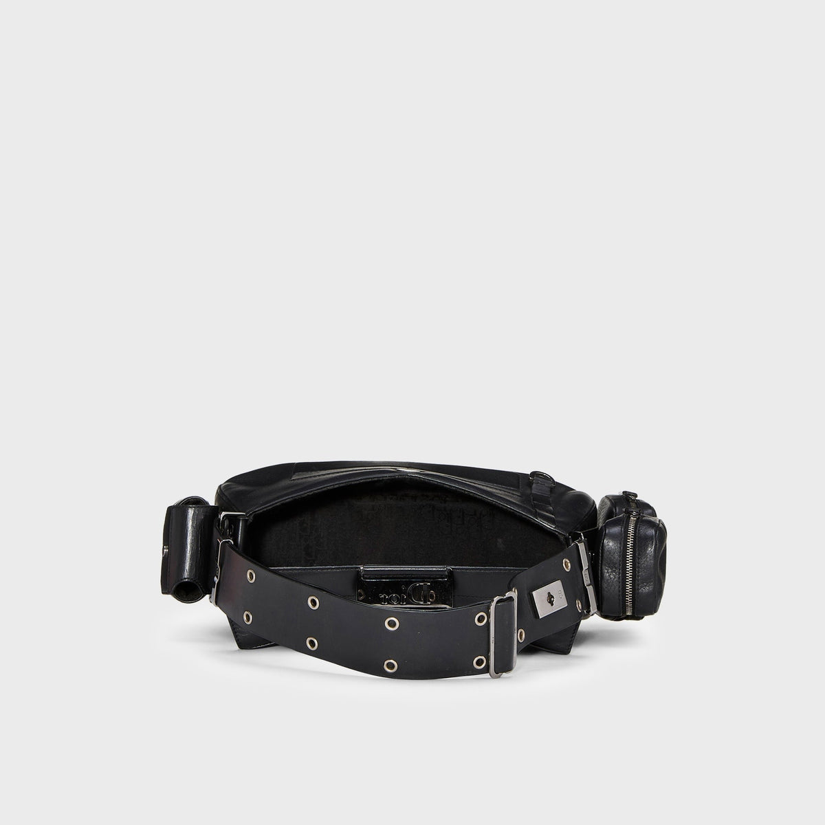WGACA Dior Leather Street Chic Columbus Shoulder Bag - Black
