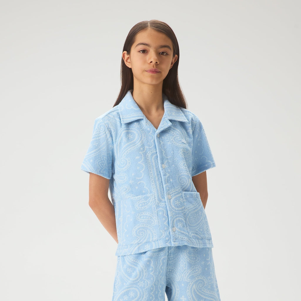 Kith Kids Paisley Jacquard Camp Shirt - Serene