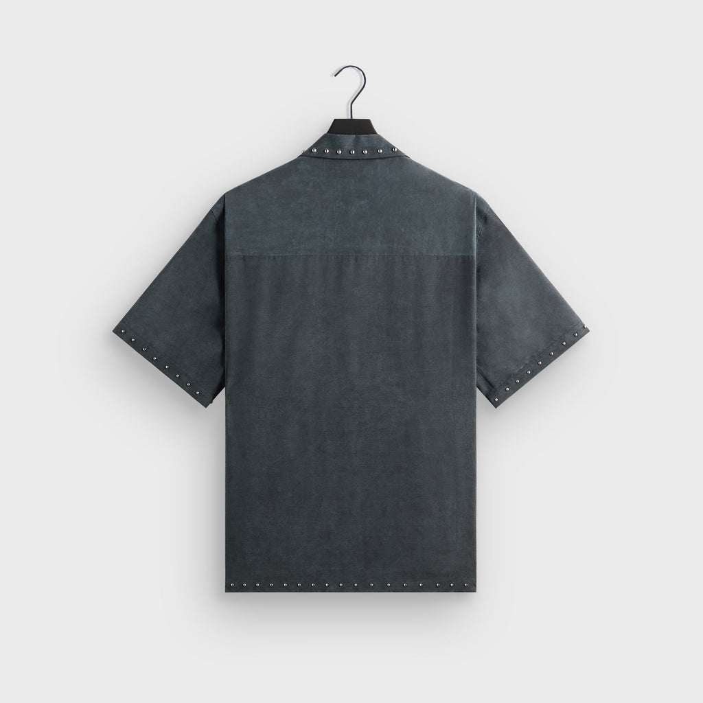 &Kin Studded Cupro Linen Sawyer Shirt - Somber