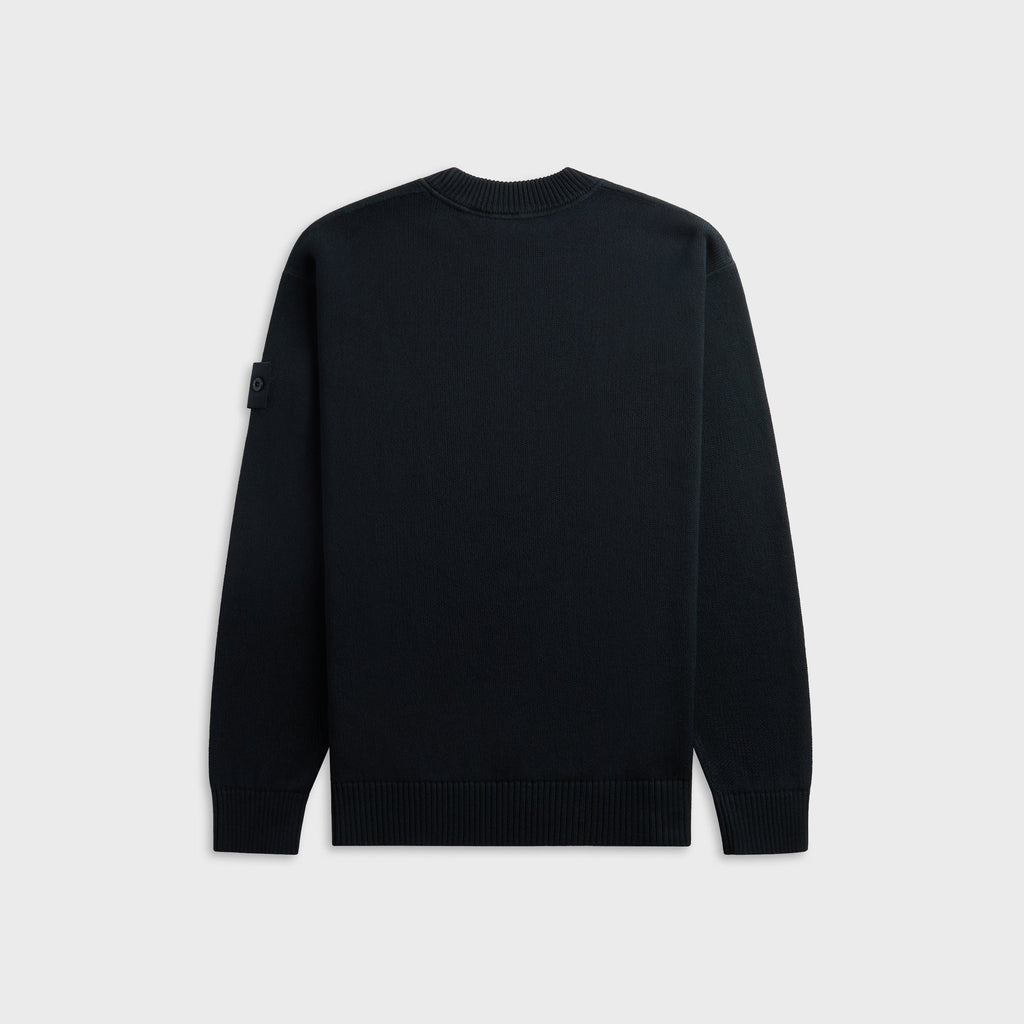 Stone Island Cotton Cashmere_S.I. Ghost Crewneck Jumper - Navy Blue