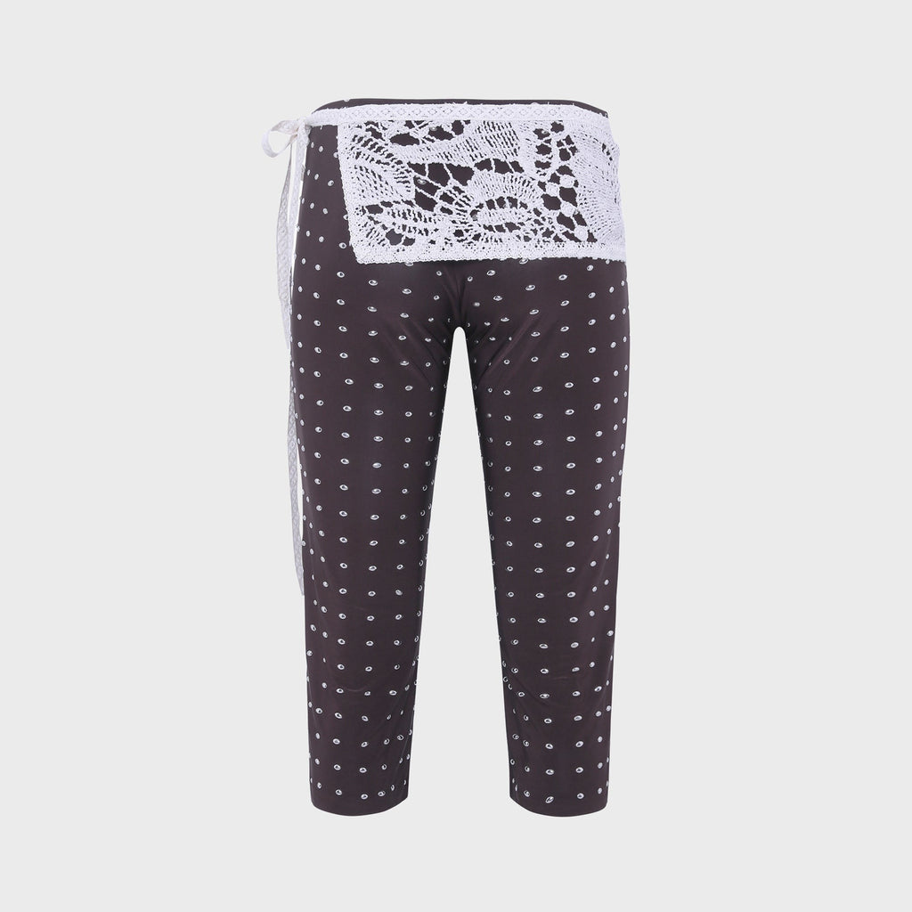 Siedres Gianna Studded Jersey Capri Pants - Brown
