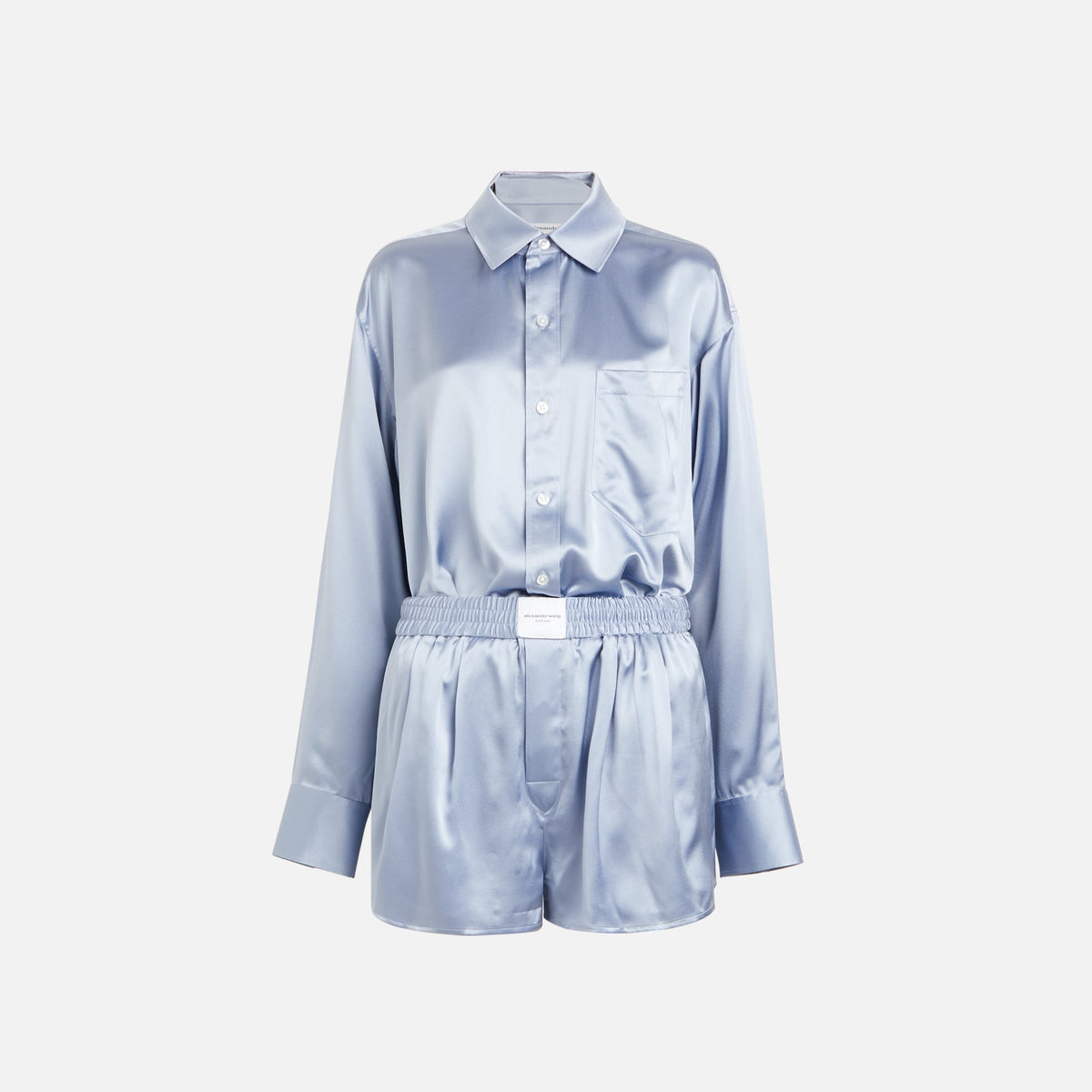 Alexander Wang Button Up Boxer Short Romper - Dark Iris