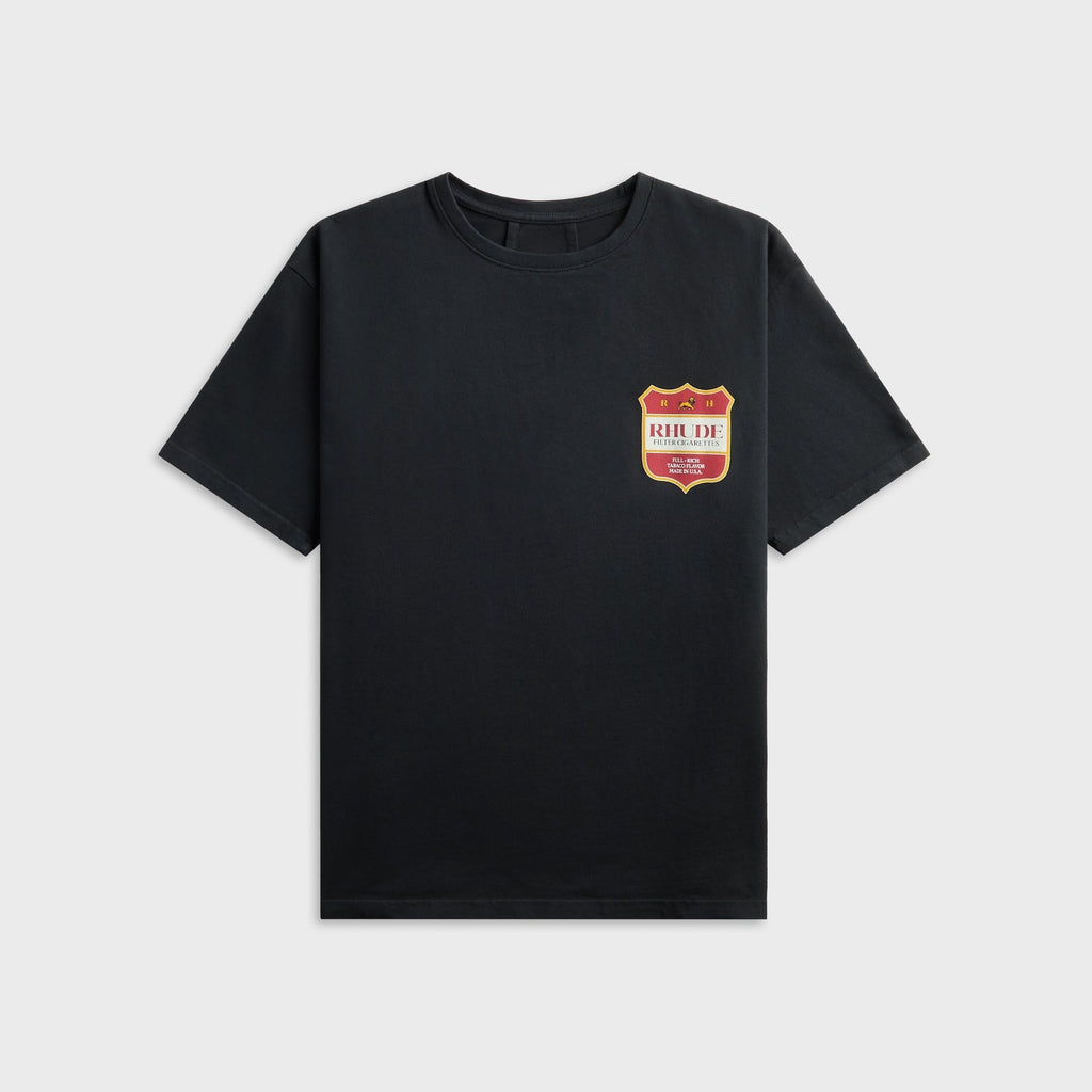 Rhude Filtaro Crest Tee - Vintage Black / Red / Yellow