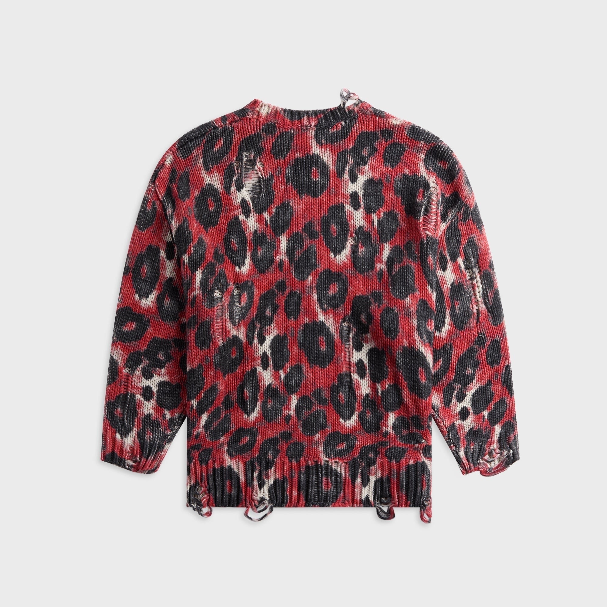 R13 Printed Oversized Sweater - Red Leopard