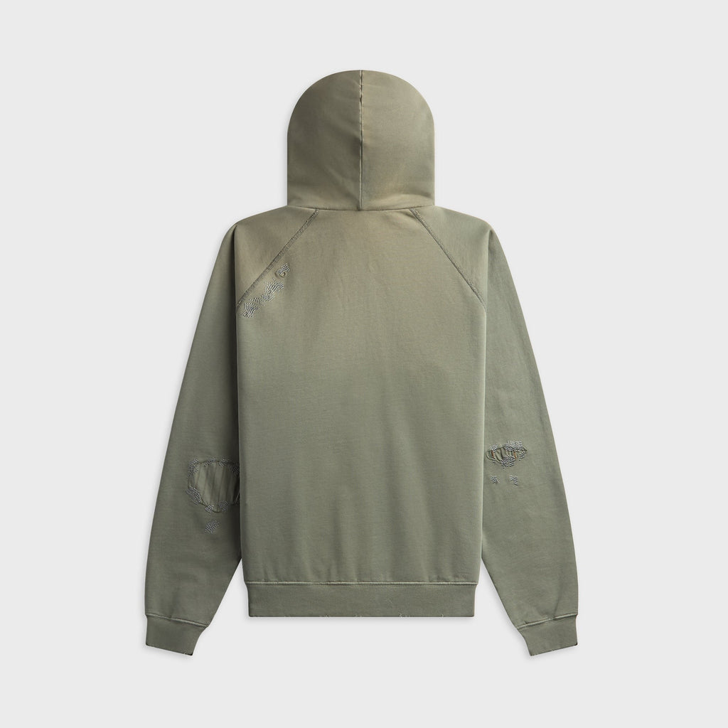 Acne Studios Mended Fleece Hoodie - Slate Grey