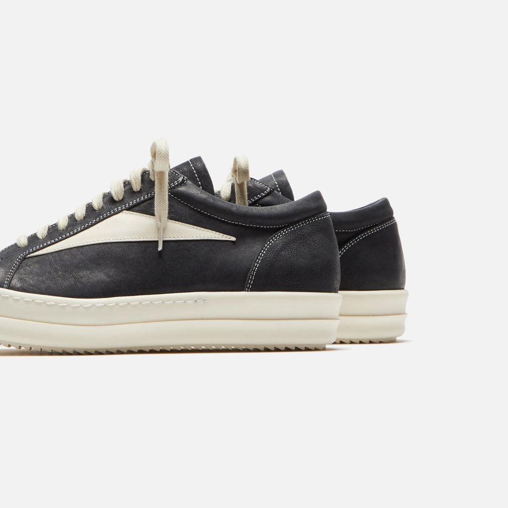 Rick Owens Scarpe Pelle Vintage Sneakers - Black / Milk / Milk