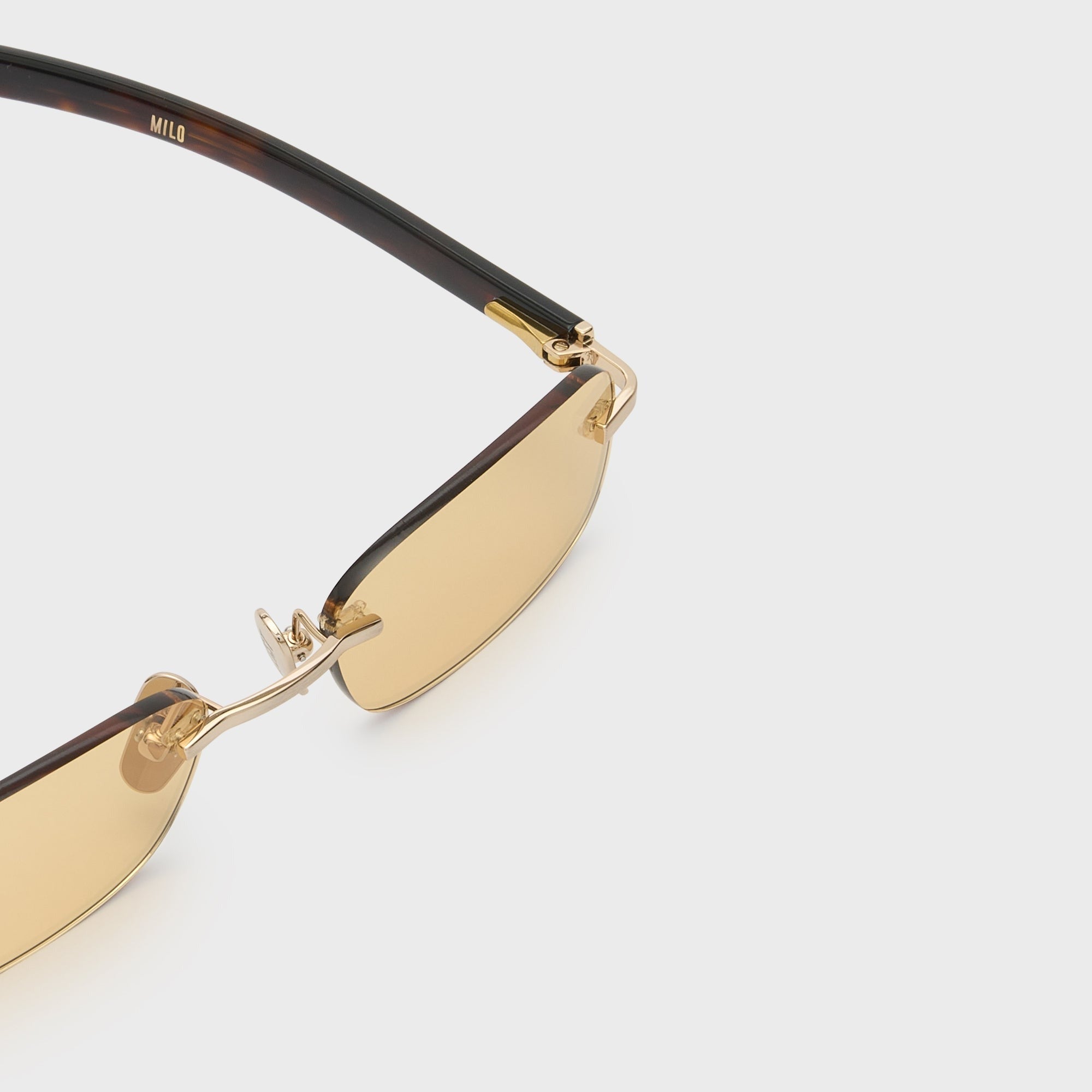Flatlist Milo Sunglasses - Brushed Gold Dark Tortoise / Yellow