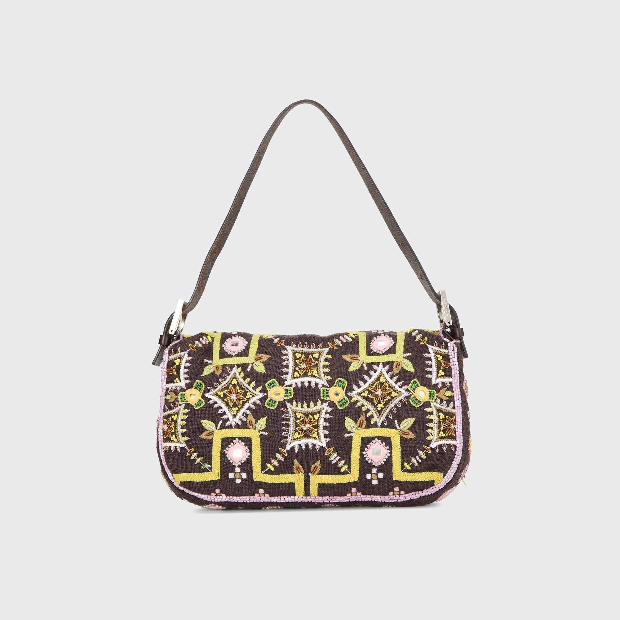 WGACA Fendi Fringe Baguette Handbag - Brown
