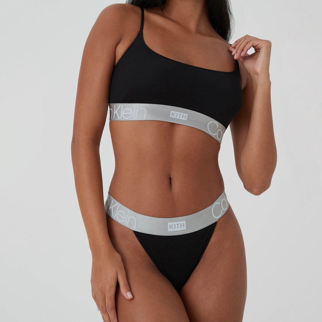 Kith Women for Calvin Klein Seasonal High Leg Tanga - Black