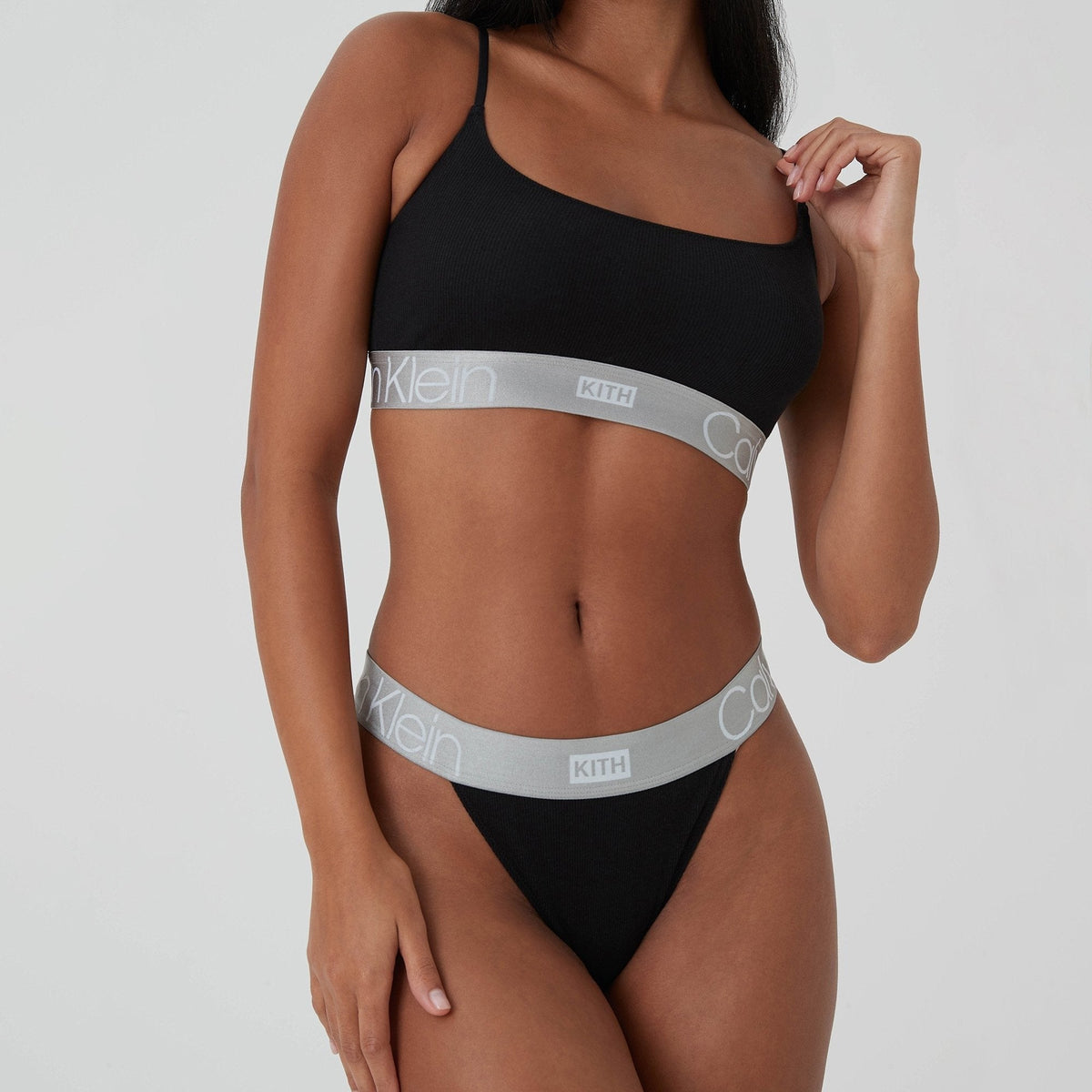 Kith Women for Calvin Klein Seasonal High Leg Tanga - Black