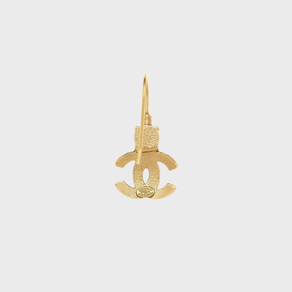 WGACA Chanel Crystal CC Earrings - Gold