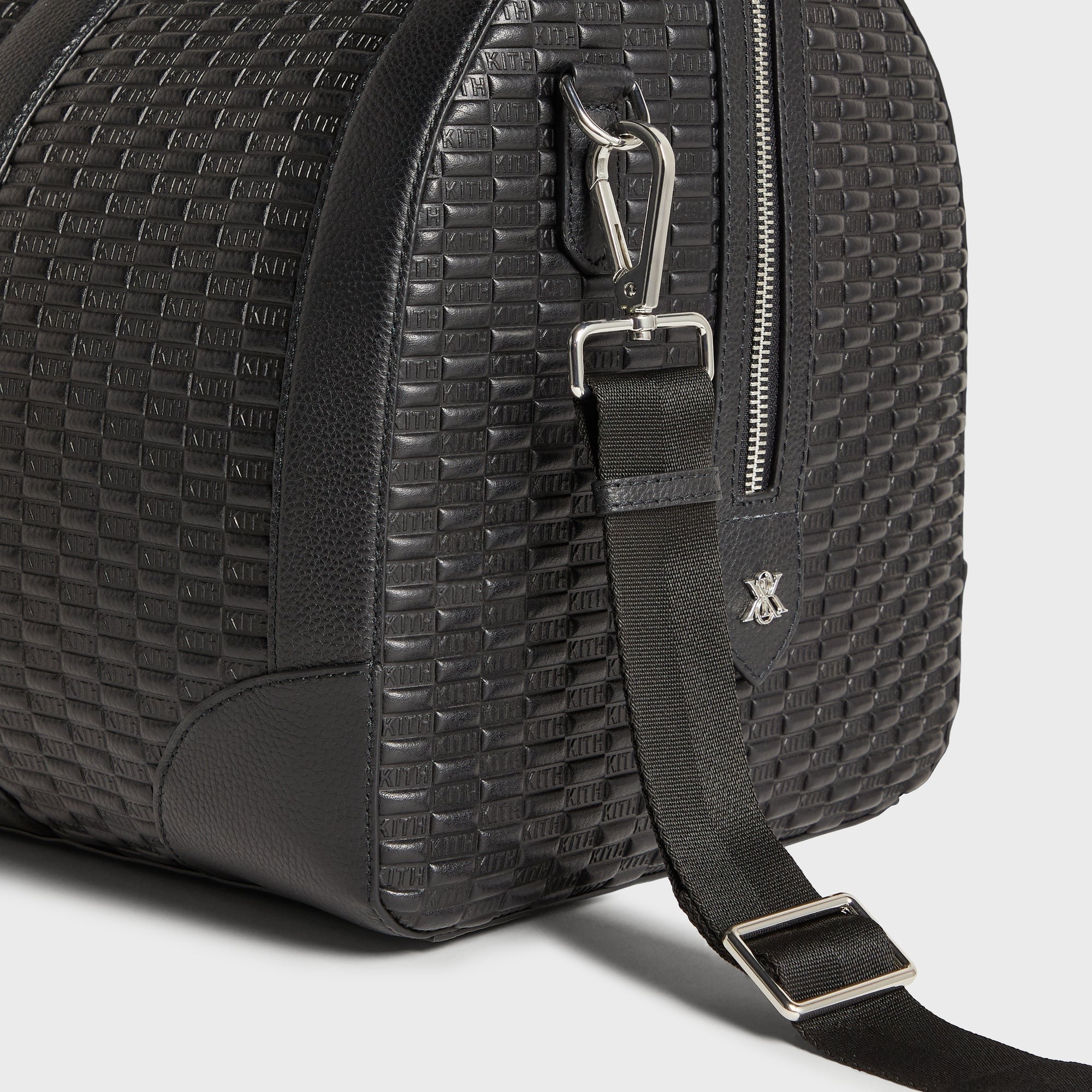 Kith Monogram Tumbled Leather Traveler K55 Duffle Bag - Black
