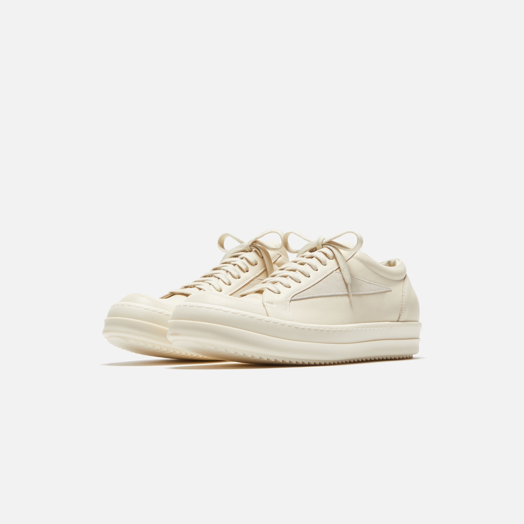 Rick Owens Scarpe Pelle Vintage Sneakers - Milk / Milk / Milk