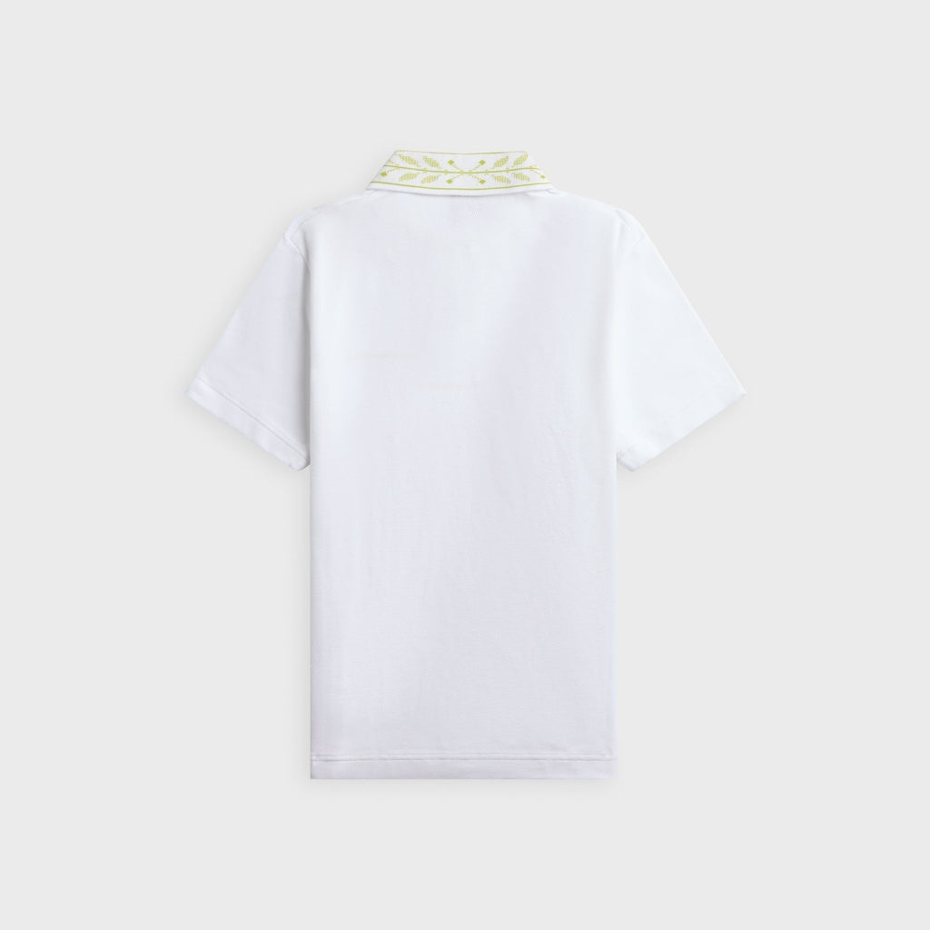 Casablanca Laurel Contrast Trim Polo Shirt - Textured Pique
