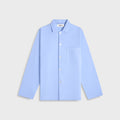 Tekla Poplin Long Sleeve Pyjama Shirt - Solid Cornflower