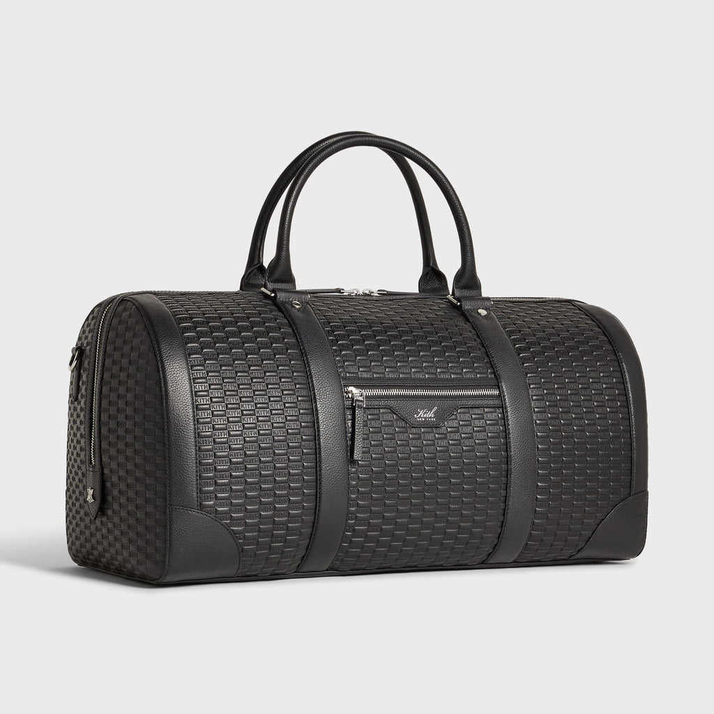 Kith Monogram Tumbled Leather Traveler K55 Duffle Bag - Black