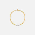 Yvonne Leon Bracelet GM 1 Baguettes Clos Diamant Large Link - Yellow