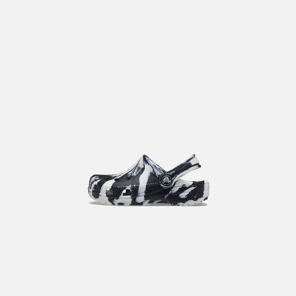 Crocs Kids Classic Marbled Clog - Black / White