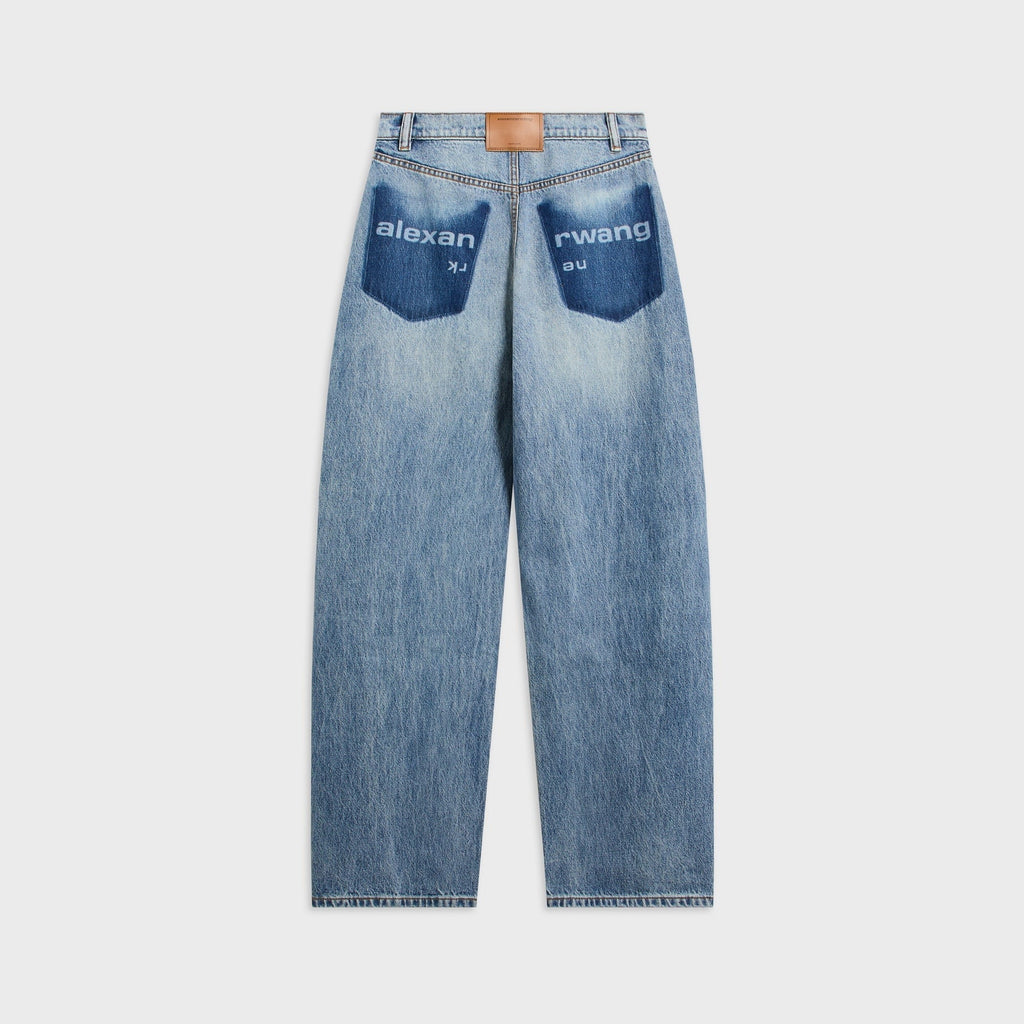 Alexander Wang Logo Shadow Pocket Float Mid-Rise Relaxed Jean - Authentic Light Indigo