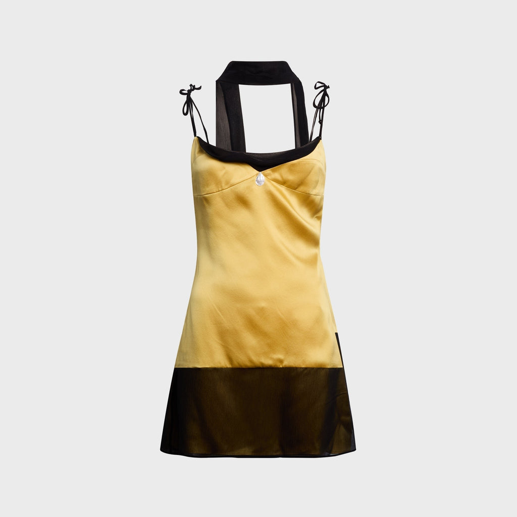 Buci Chinchilla Mini Dress - Honey / Black