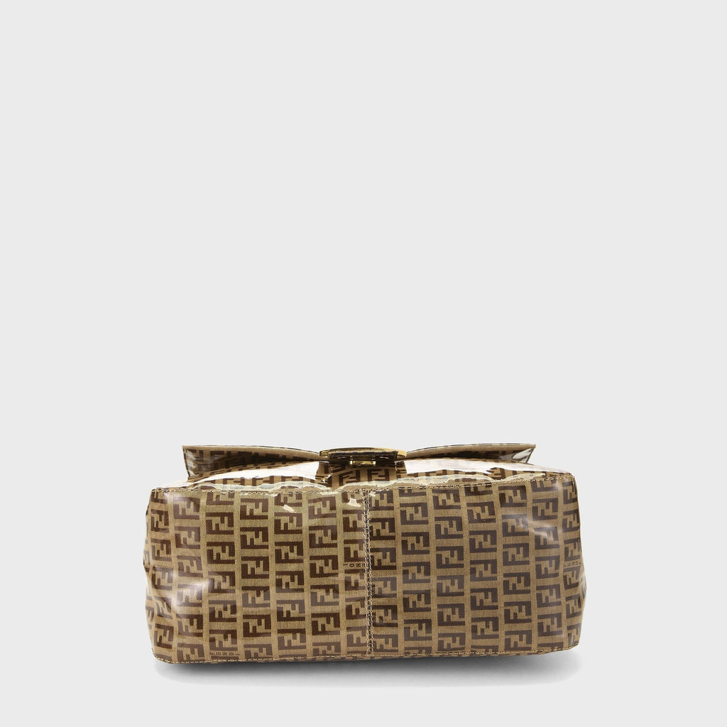 WGACA Fendi Patent Mamma Shoulder Bag - Brown