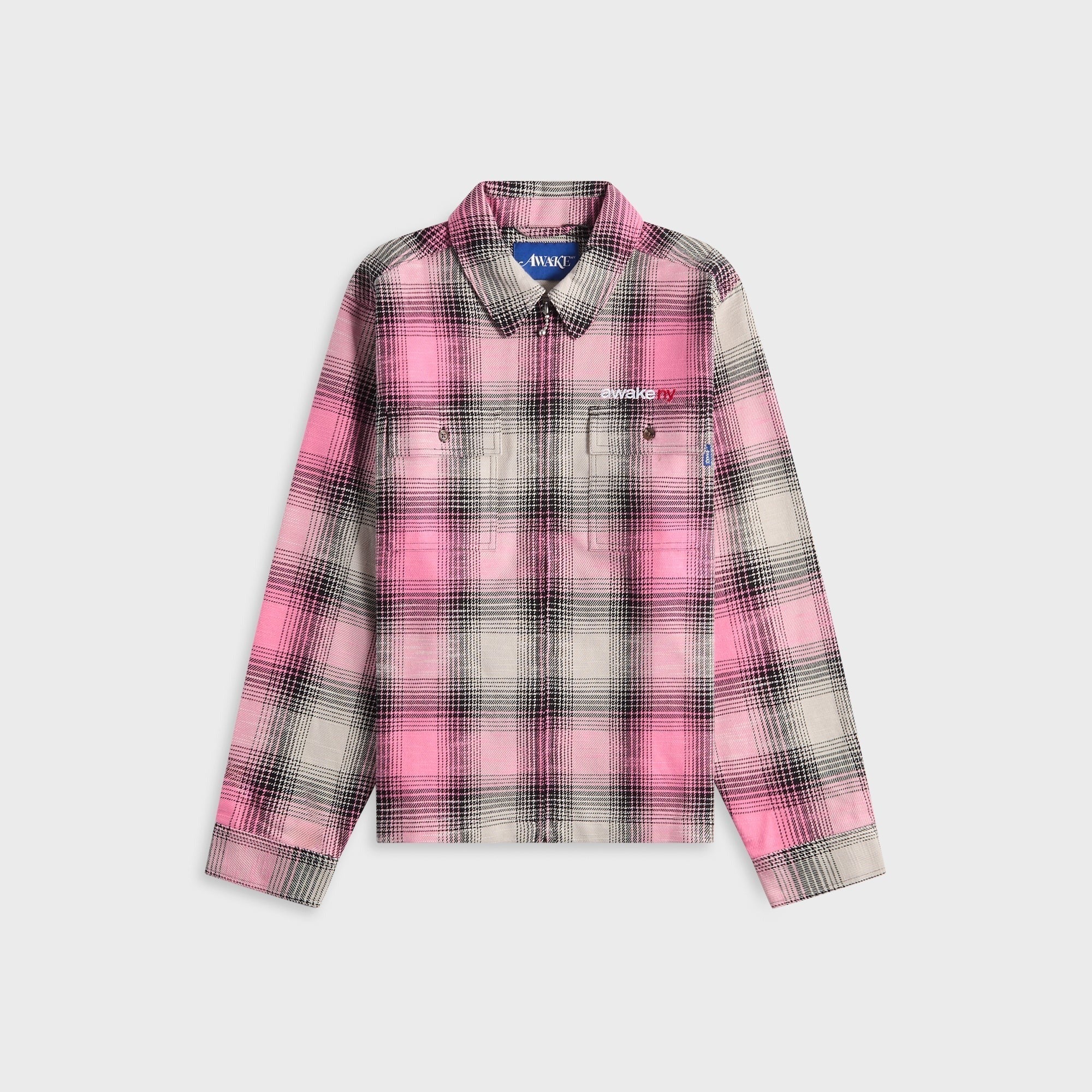 Awake NY Flannel Zip Shirt - Pink