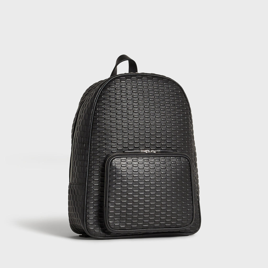 Kith Monogram Tumbled Leather Backpack - Black