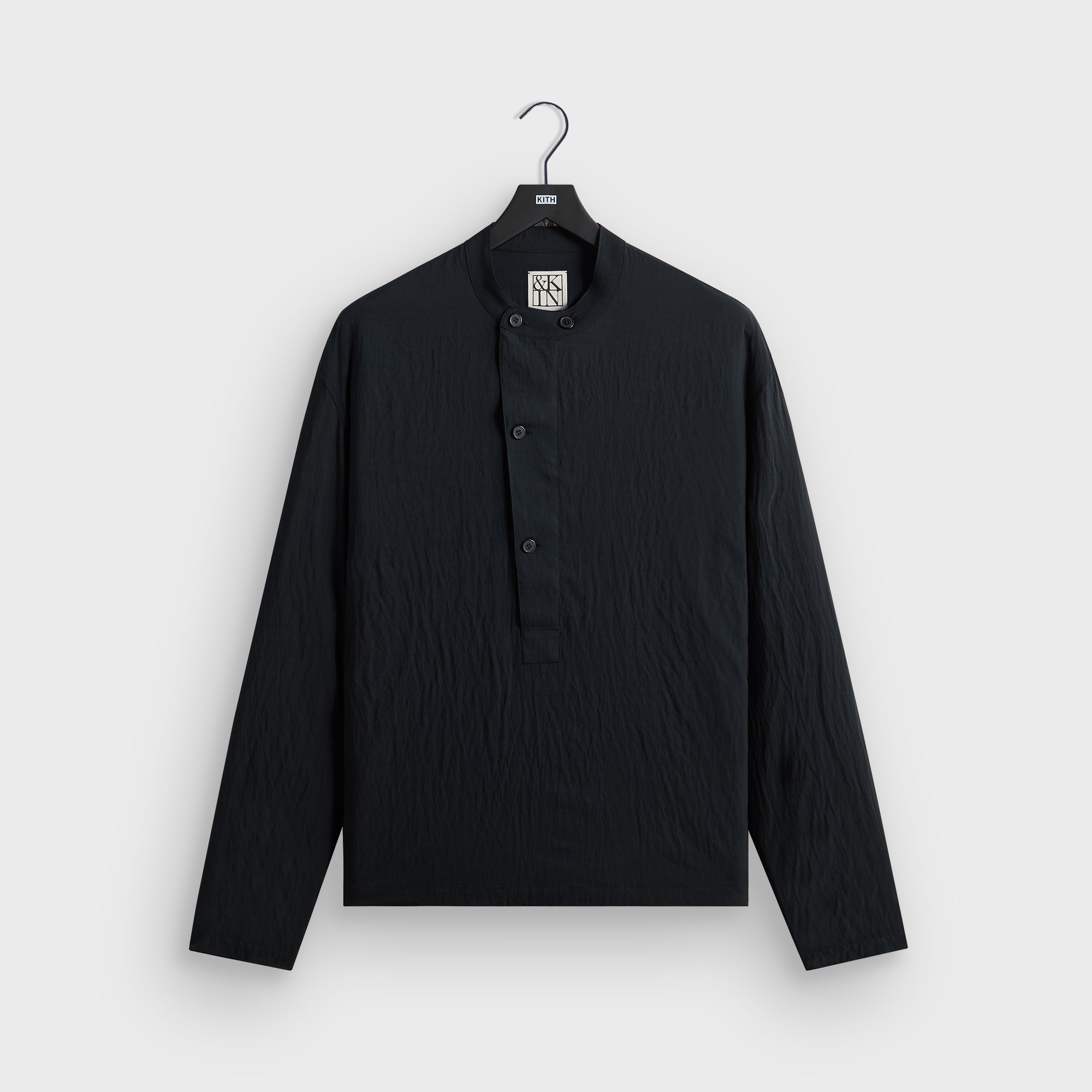 &Kin Wrinkle Cupro Leven Shirt - Black