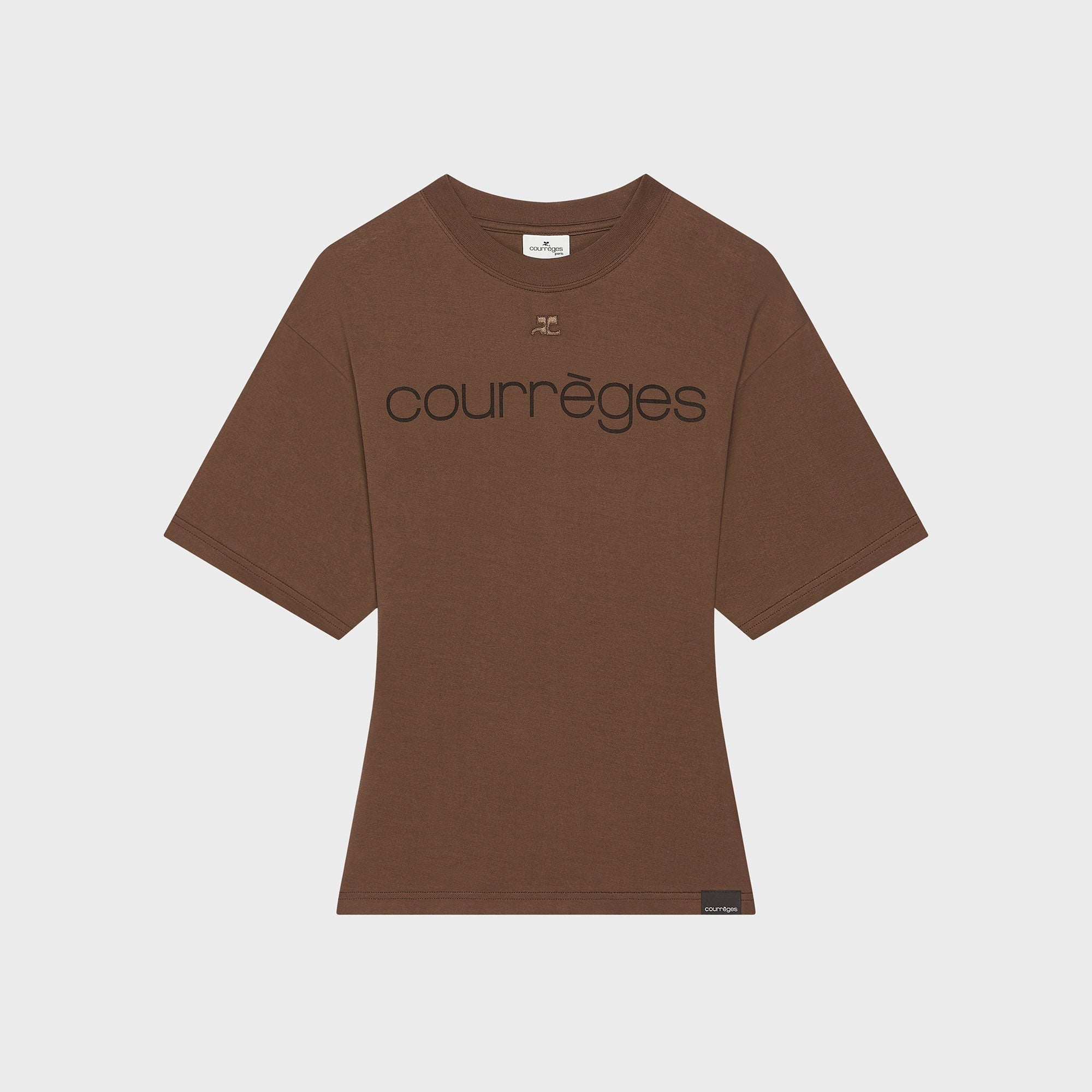Courrèges Waisted Printed Tee - Smoky Brown