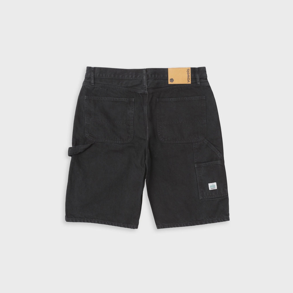 vowels Overdyed Painter Short - Black