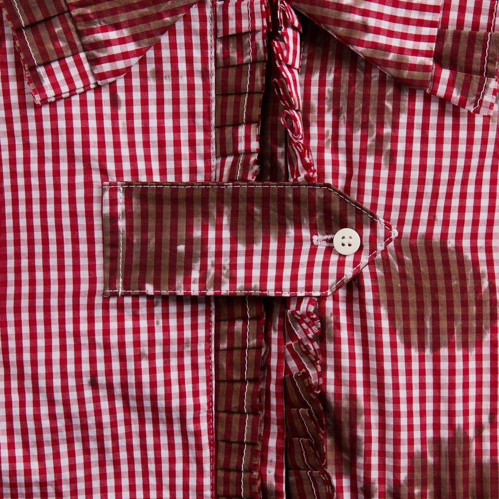 Ottolinger Picnic Ruched Ruffle Blouse - Gingham